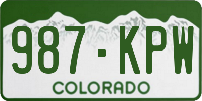 CO license plate 987KPW