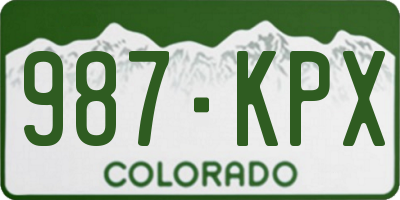 CO license plate 987KPX