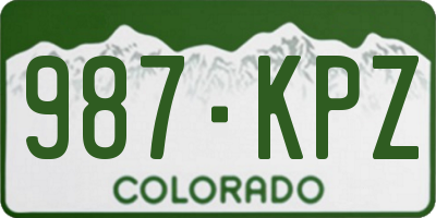 CO license plate 987KPZ