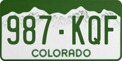 CO license plate 987KQF