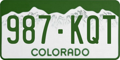CO license plate 987KQT
