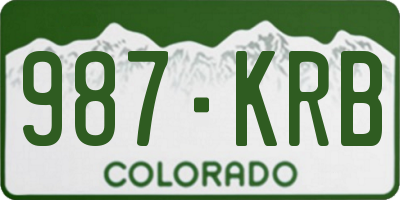 CO license plate 987KRB