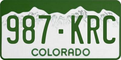 CO license plate 987KRC