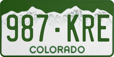 CO license plate 987KRE