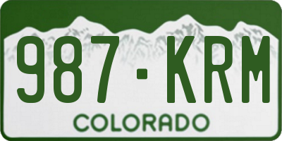 CO license plate 987KRM