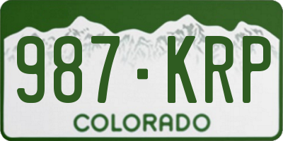 CO license plate 987KRP