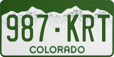 CO license plate 987KRT