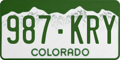 CO license plate 987KRY