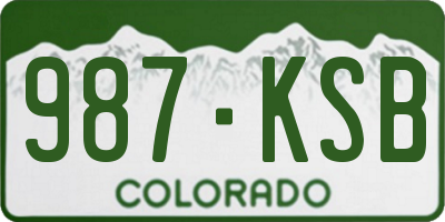 CO license plate 987KSB