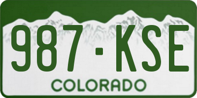 CO license plate 987KSE