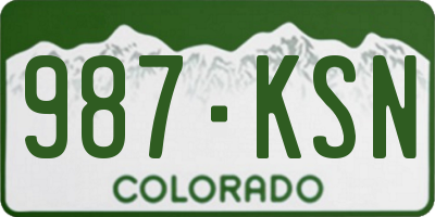 CO license plate 987KSN