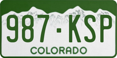 CO license plate 987KSP