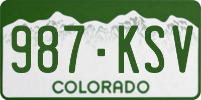 CO license plate 987KSV