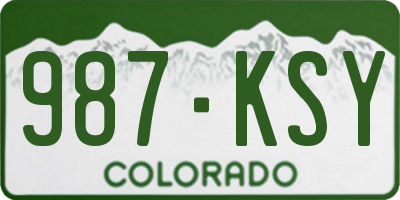 CO license plate 987KSY
