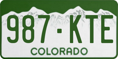 CO license plate 987KTE