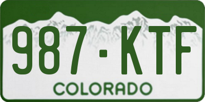 CO license plate 987KTF