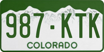 CO license plate 987KTK