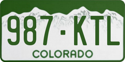CO license plate 987KTL
