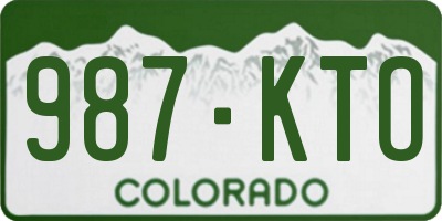 CO license plate 987KTO