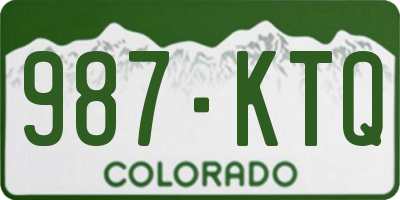CO license plate 987KTQ