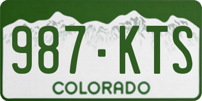 CO license plate 987KTS