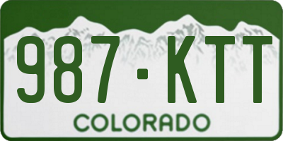 CO license plate 987KTT