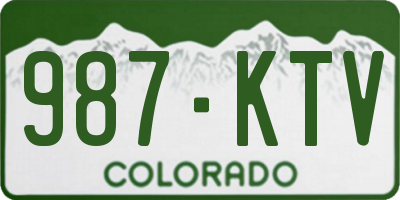 CO license plate 987KTV