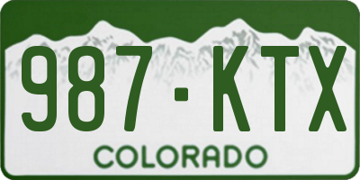 CO license plate 987KTX