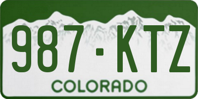 CO license plate 987KTZ