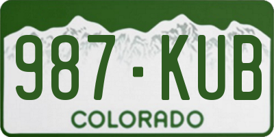 CO license plate 987KUB