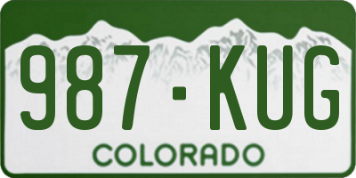 CO license plate 987KUG