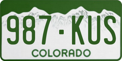 CO license plate 987KUS