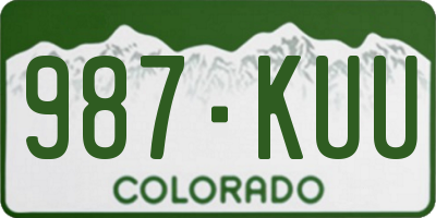 CO license plate 987KUU