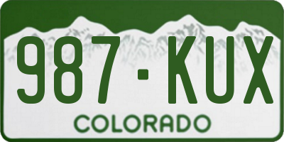 CO license plate 987KUX