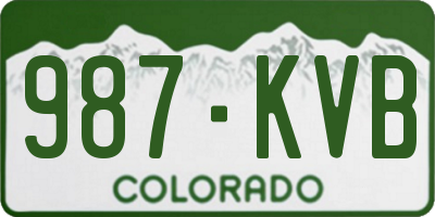 CO license plate 987KVB