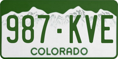 CO license plate 987KVE