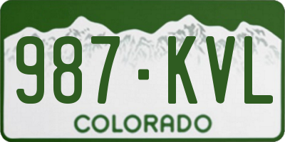 CO license plate 987KVL