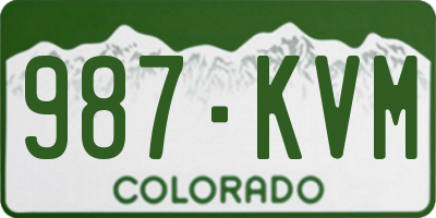 CO license plate 987KVM