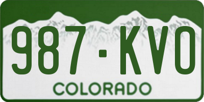 CO license plate 987KVO