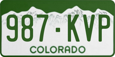CO license plate 987KVP