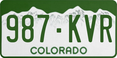 CO license plate 987KVR