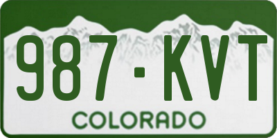 CO license plate 987KVT