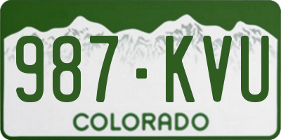 CO license plate 987KVU