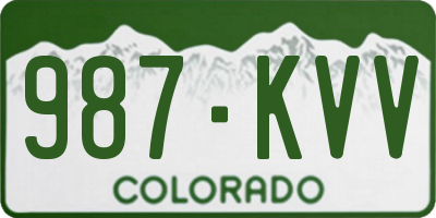 CO license plate 987KVV
