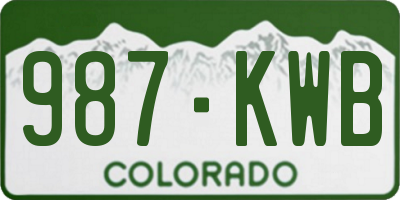 CO license plate 987KWB