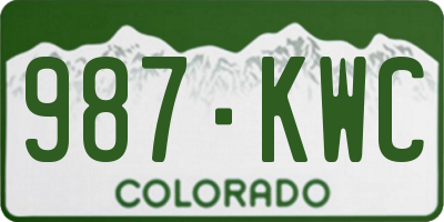 CO license plate 987KWC
