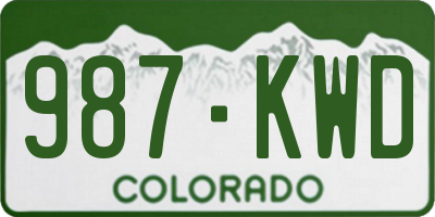 CO license plate 987KWD