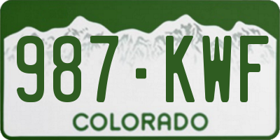 CO license plate 987KWF