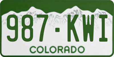 CO license plate 987KWI