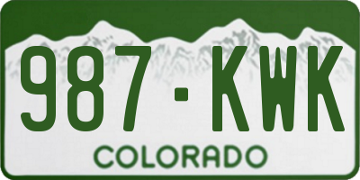 CO license plate 987KWK